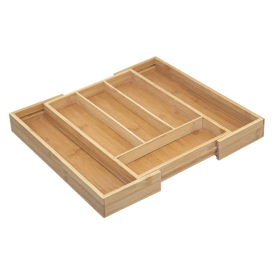 JJ-151258-1 Organizator extensibil tacamuri 5Five din bambus cu 6 compartimente, 35x39x4 cm, natur Mob360 - imagine 1