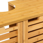 Dulap baie 5Five Sicela pentru lavoar, cu usi si rafturi, bambus si MDF, 60x28x80 cm, natur Mob360 - imagine 5