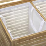 Cos rufe 5Five Sicela din bambus, 2 compartimente, capacitate 100L, 58x40x60 cm, natur Mob360 - imagine 4