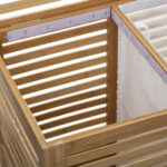 Cos rufe 5Five Sicela din bambus, 2 compartimente, capacitate 100L, 58x40x60 cm, natur Mob360 - imagine 5