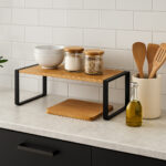 Etajera 5Five Blackwood cu structura metalica, 50x18x15 cm, negru Mob360 - imagine 3