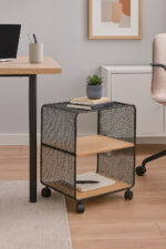 Etajera 5Five cu 2 compartimente, MDF si metal, 43x28x52 cm, negru Mob360 - imagine 2