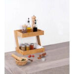 Etajera colt 5Five pentru bucatarie, 2 niveluri, bambus, 26x22x31cm, maro natural Mob360 - imagine 3