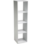 Biblioteca 5Five Mix n'Modul cu 4 compartimente, 35x32x134 cm, alb Mob360