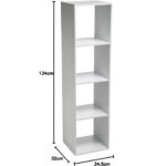 Biblioteca 5Five Mix n'Modul cu 4 compartimente, 35x32x134 cm, alb Mob360 - imagine 4