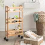 Etajera mobila cu 3 niveluri 5Five Bambou, din bambus, 36x15x74 cm, bej Mob360 - imagine 2