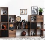 Biblioteca Mix n Modul Ceda cu 9 compartimente, PAL, 101x32x101 cm, maro Mob360 - imagine 2