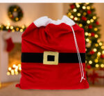 Sac cadouri Mos Craciun 50x70 cm, din poliester, rosu Mob360 - imagine 7