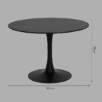 Masa rotunda Atmosphera Elias, 102x76 cm, MDF si metal, negru Mob360 - imagine 5