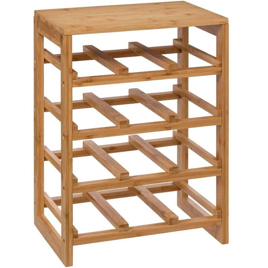 JJ-189634-2 Raft sticle de vin Linha din bambus pentru 12 sticle, 35x24x47 cm, natur Mob360 - imagine 1