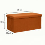 Taburet pliabil Atmosphera Lilou cu spatiu depozitare 80L, 76x38x38 cm, ambre Mob360 - imagine 5