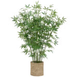 Bambus artificial Atmosphera cu ghiveci din material natural, 150 cm, verde Mob360