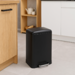 Cos de gunoi 5Five Ariane 20L, cu pedala si inchidere lenta, otel inoxidabil, 30x30x53 cm, negru Mob360 - imagine 5