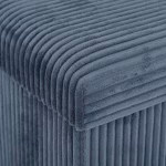 Taburet dublu pliabil Atmosphera Arum din material tip catifea raiat, 76x38x38 cm, albastru inchis Mob360 - imagine 4