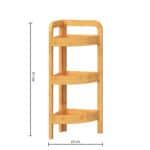 Etajera colt 5Five Bambou cu 3 rafturi, din lemn de bambus, 23x23x61 cm, bej natur Mob360 - imagine 3