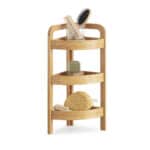 Etajera colt 5Five Bambou cu 3 rafturi, din lemn de bambus, 23x23x61 cm, bej natur Mob360 - imagine 5