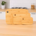 Set 3 tocatoare 5Five Bambou din bambus, 37x28 cm, 29x21 cm si 19x14 cm, maro natur Mob360 - imagine 2