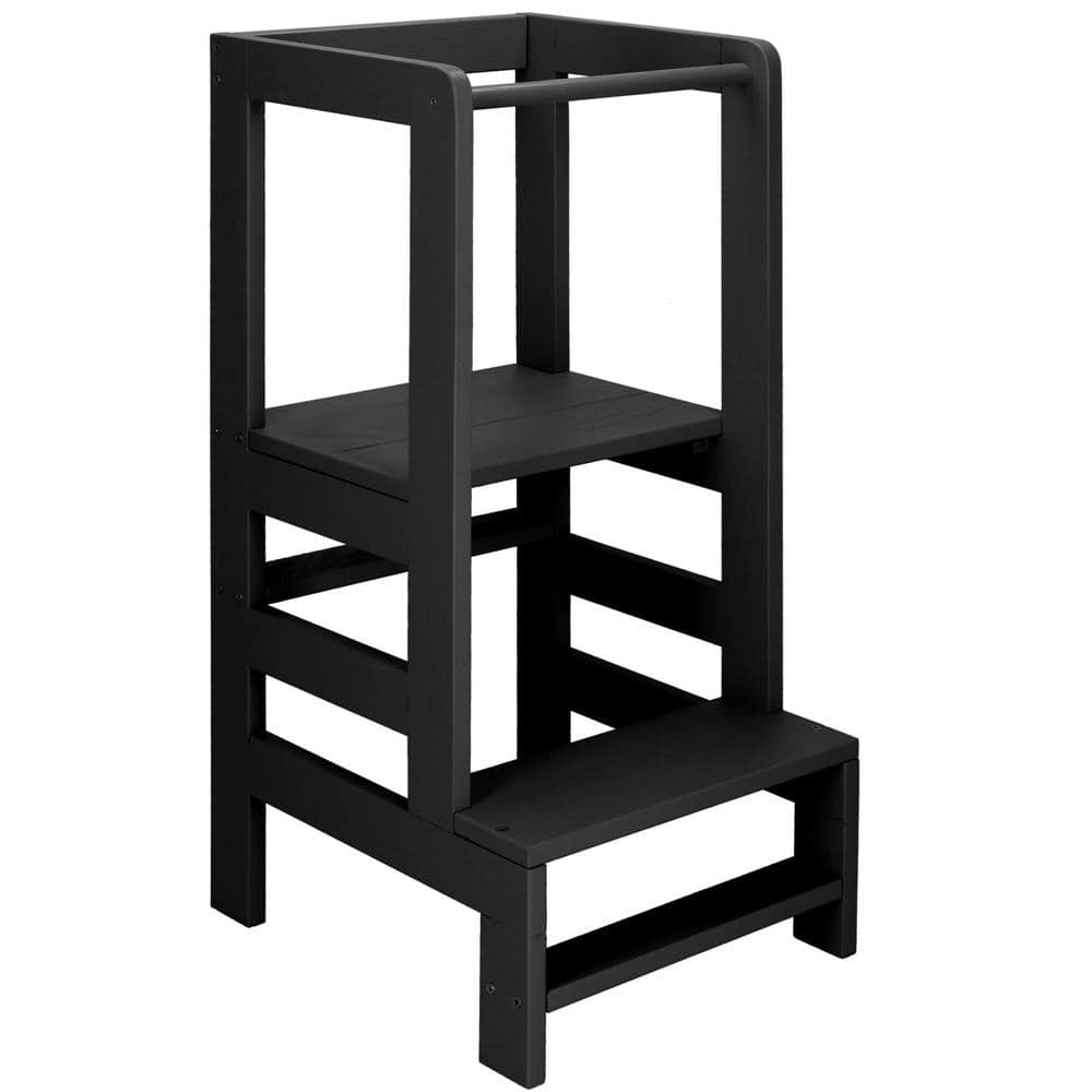 KCH010-11 Turn de invatare inaltator multifunctional din lemn, platforma reglabila pe 3 inaltimi, 90x39x44 cm, negru Mob360 - imagine 1