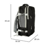 Rucsac de calatorie, 45x28x16 cm, negru – impermeabil, compatibil pentru companii aeriene low cost Mob360 - imagine 5