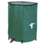 Rezervor pliabil pentru apa pluviala cu robinet, capac si structura PVC, 200 litri, 70x55x55 cm, verde Mob360