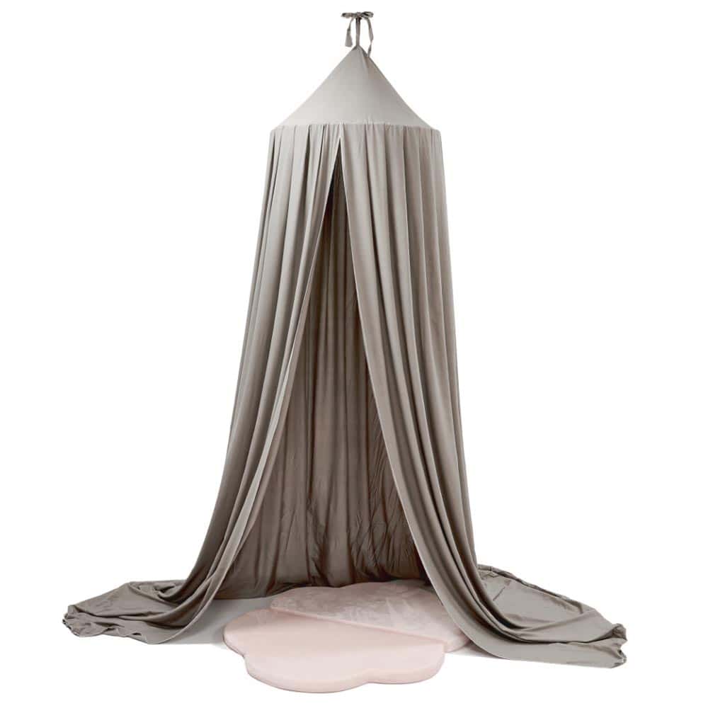 KX6104_1-1 Baldachin suspendat tip cort 70x290 cm, decor camera copii, cu set montaj, gri Mob360 - imagine 1