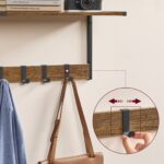 VASAGLE Cuier perete set 2 bucati, PAL si cadru metalic, 50x24x27 cm, maro rustic Mob360 - imagine 6