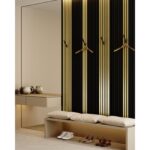 Riflaj MDF decorativ LDA PREMIUM de tip Panou Acustic, Auriu, 260x40 cm Mob360 - imagine 5