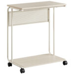 VASAGLE Masuta laterala laptop pe roti, 55x33x66 cm, stil industrial, crem Mob360