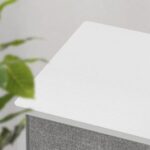 Comoda cu 8 sertare din material textil, cadru metalic si blat MDF, 80x30x81 cm, gri si alb Mob360 - imagine 3