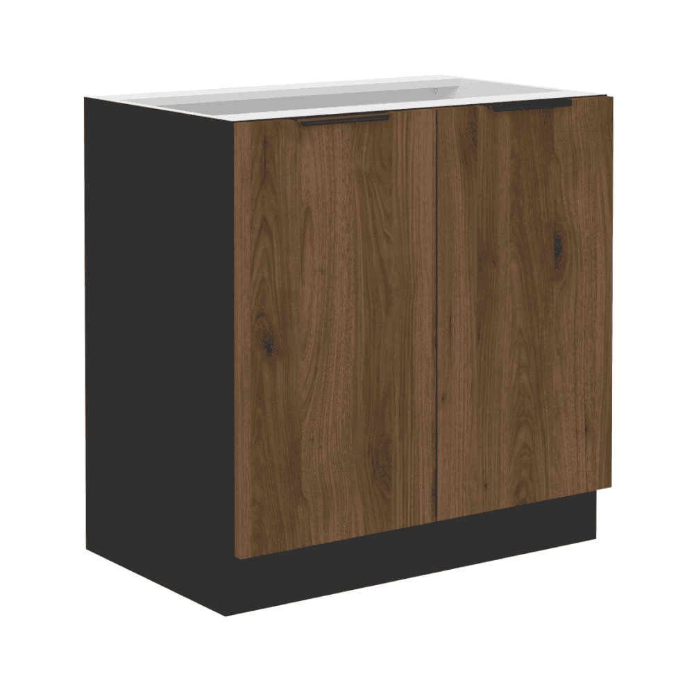 Mamzo-80-D-2F-BB Dulap inferior, nuc okapi/negru, MENZO 80 D 2F BB - imagine 1