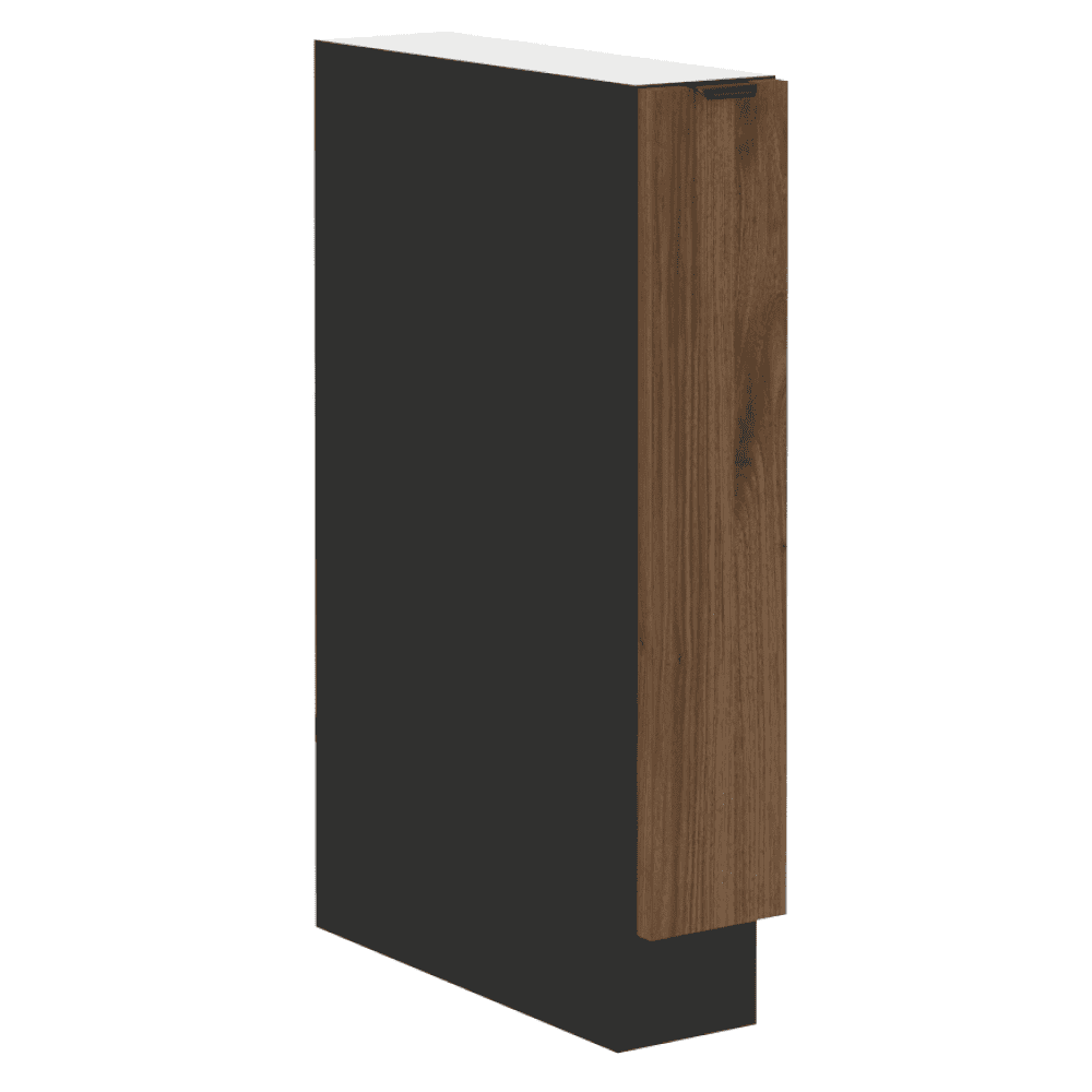 Mamzo-BB-15D-cargo Dulap inferior cu coş incorporat, nuc okapi/negru, MENZO 15 D CARGO BB - imagine 1