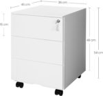 Dulap mobil rollbox pentru birouri, 3 sertare pentru documente, corp pre-asamblat, 45x39x54 cm, alb Mob360 - imagine 2