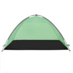 Cort plaja XXL semi-inchis cu protectie UV, podea izolanta, 210x120x112 cm, verde Mob360 - imagine 6