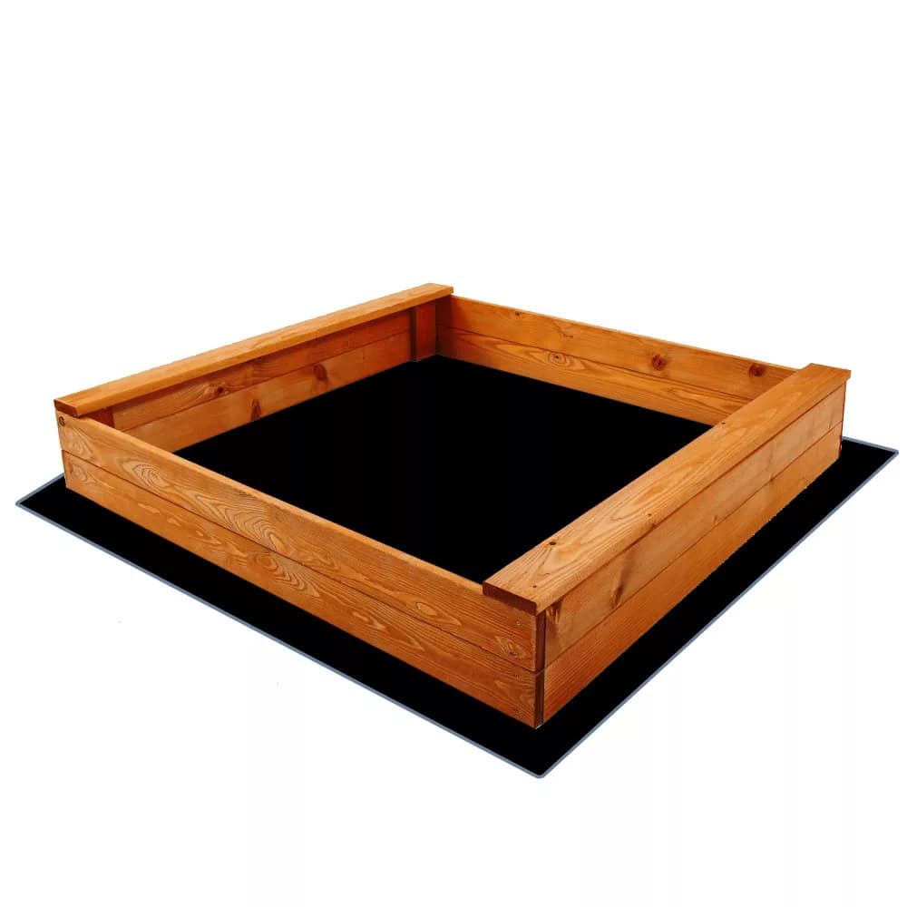 SB120IE-1 Ladita nisip din lemn 120x120 cm, cu margini rotunjite, maro natur Mob360 - imagine 1