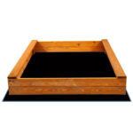 Ladita nisip din lemn 120x120 cm, cu margini rotunjite, maro natur Mob360 - imagine 2