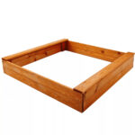 Ladita nisip din lemn 120x120 cm, cu margini rotunjite, maro natur Mob360 - imagine 3