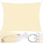 Prelata umbrire 4x3 m pentru terasa sau balcon, impermeabila, protectie UV, crem Mob360 - imagine 6