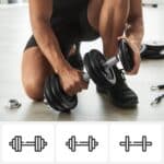 Set 2 gantere reglabile 30 kg, discuri fonta si bare otel, prindere anti-alunecare Mob360 - imagine 6