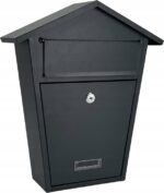 Cutie postala metalica 38x32x11 cm, tabla zincata, cu clapeta si yala cu 2 chei, gri Mob360 - imagine 2