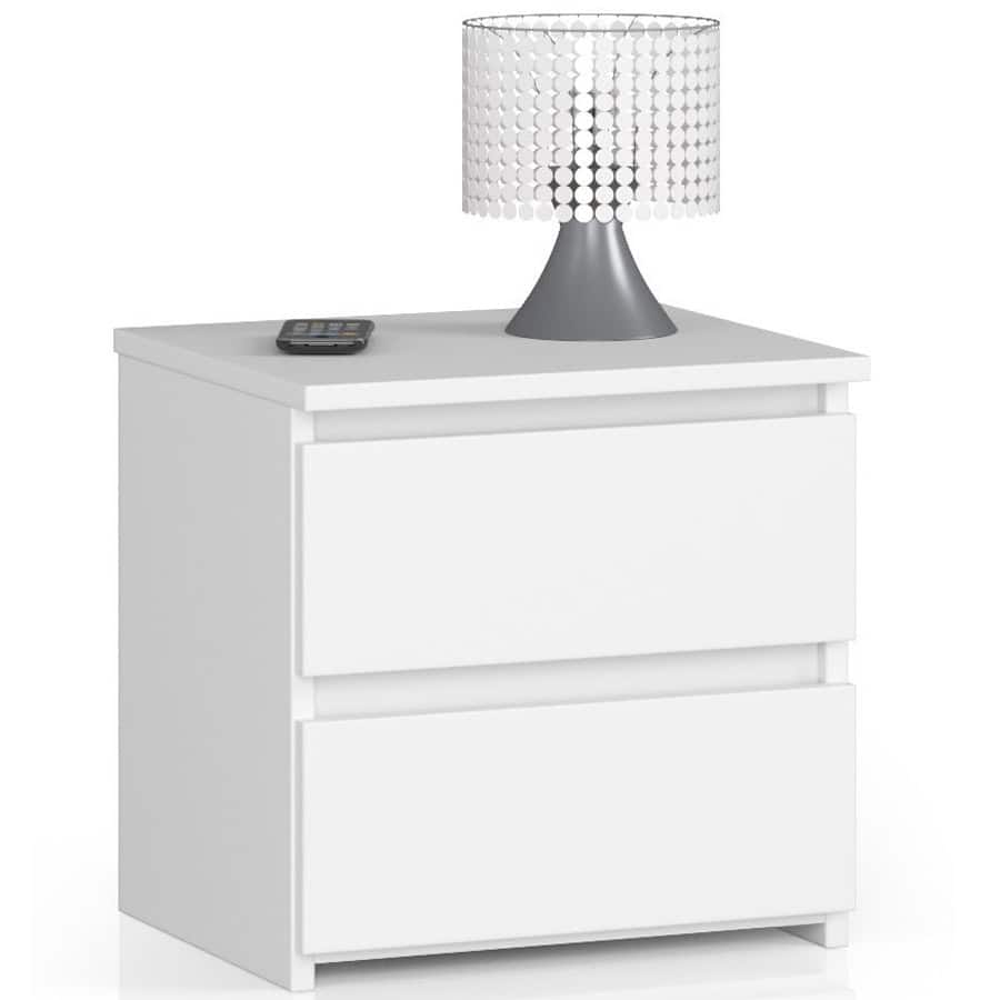 Untitled-1 Noptiera cu 2 sertare, din PAL laminat, 40x35x40 cm, alb mat Mob360 - imagine 1