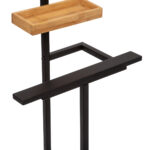 Suport haine valet 5Five Bamboo din otel si bambus, 44x22x114 cm, negru Mob360 - imagine 4