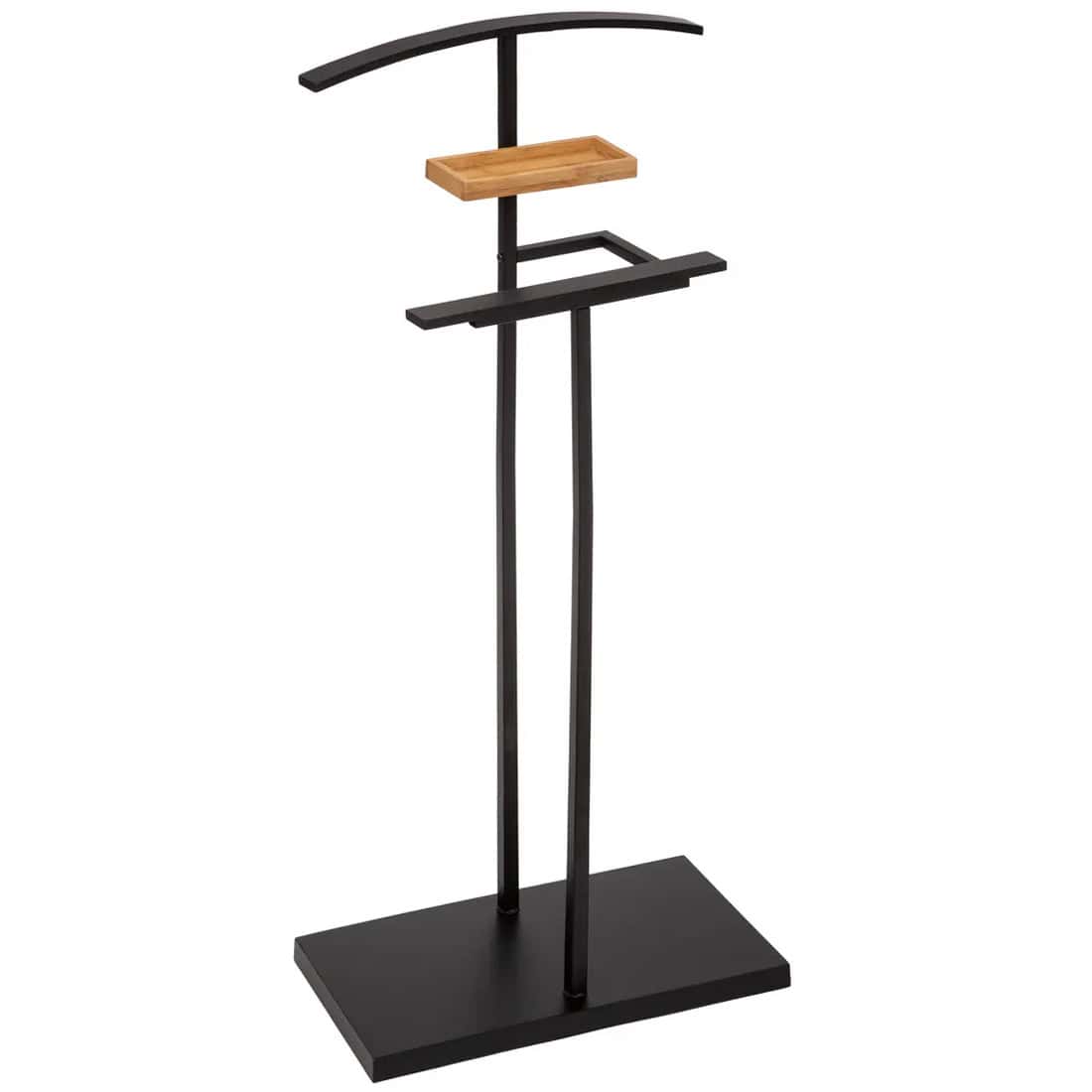 Untitled-12-1 Suport haine valet 5Five Bamboo din otel si bambus, 44x22x114 cm, negru Mob360 - imagine 1
