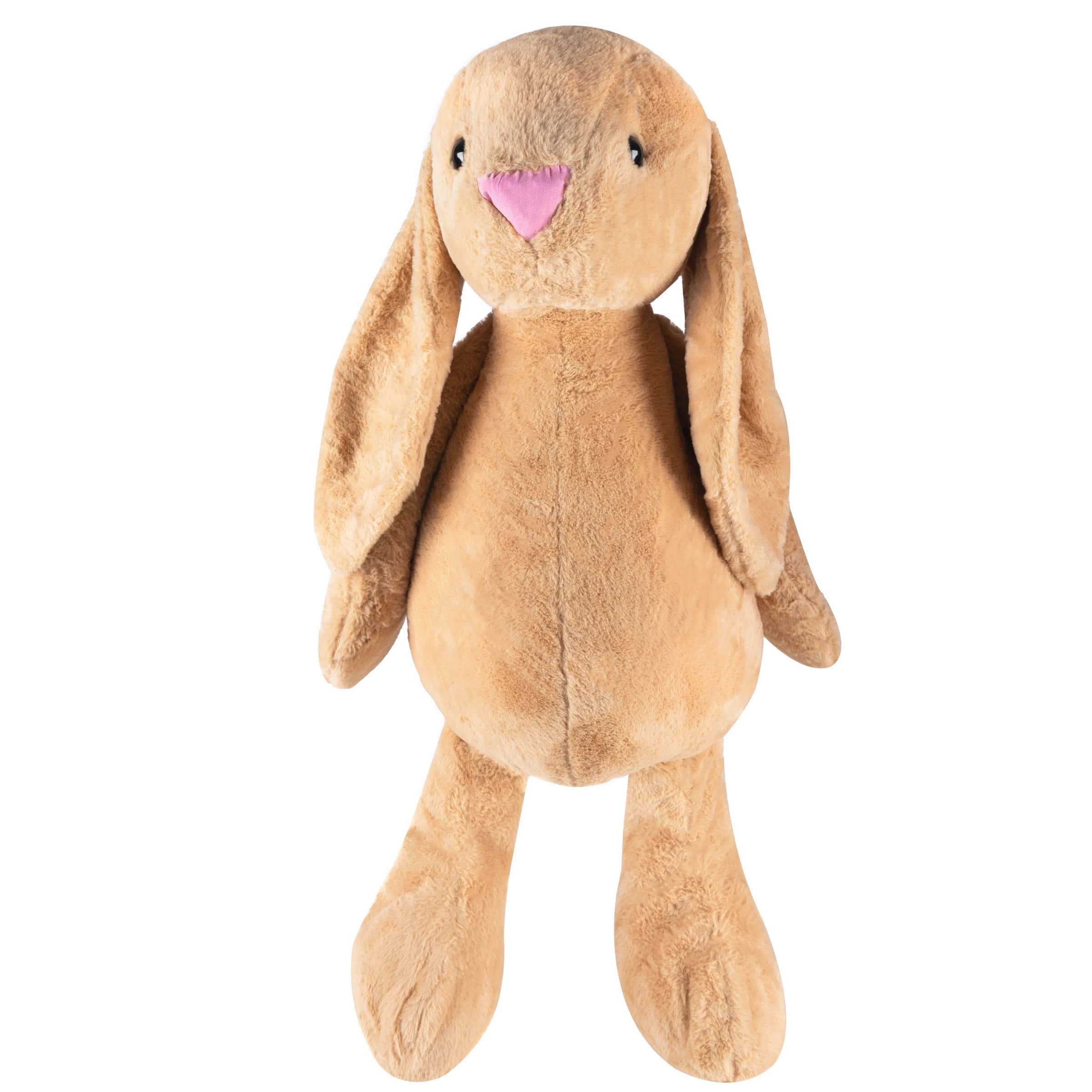 Untitled-18-1 Jucarie plusata iepuras gigant, din plus moale, 60 cm sezut - 120 cm total, maro Mob360 - imagine 1