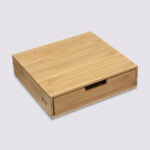 Suport capsule 5Five din bambus cu sertar mare si separatoare detasabile, 35x31x8 cm, natur Mob360 - imagine 2