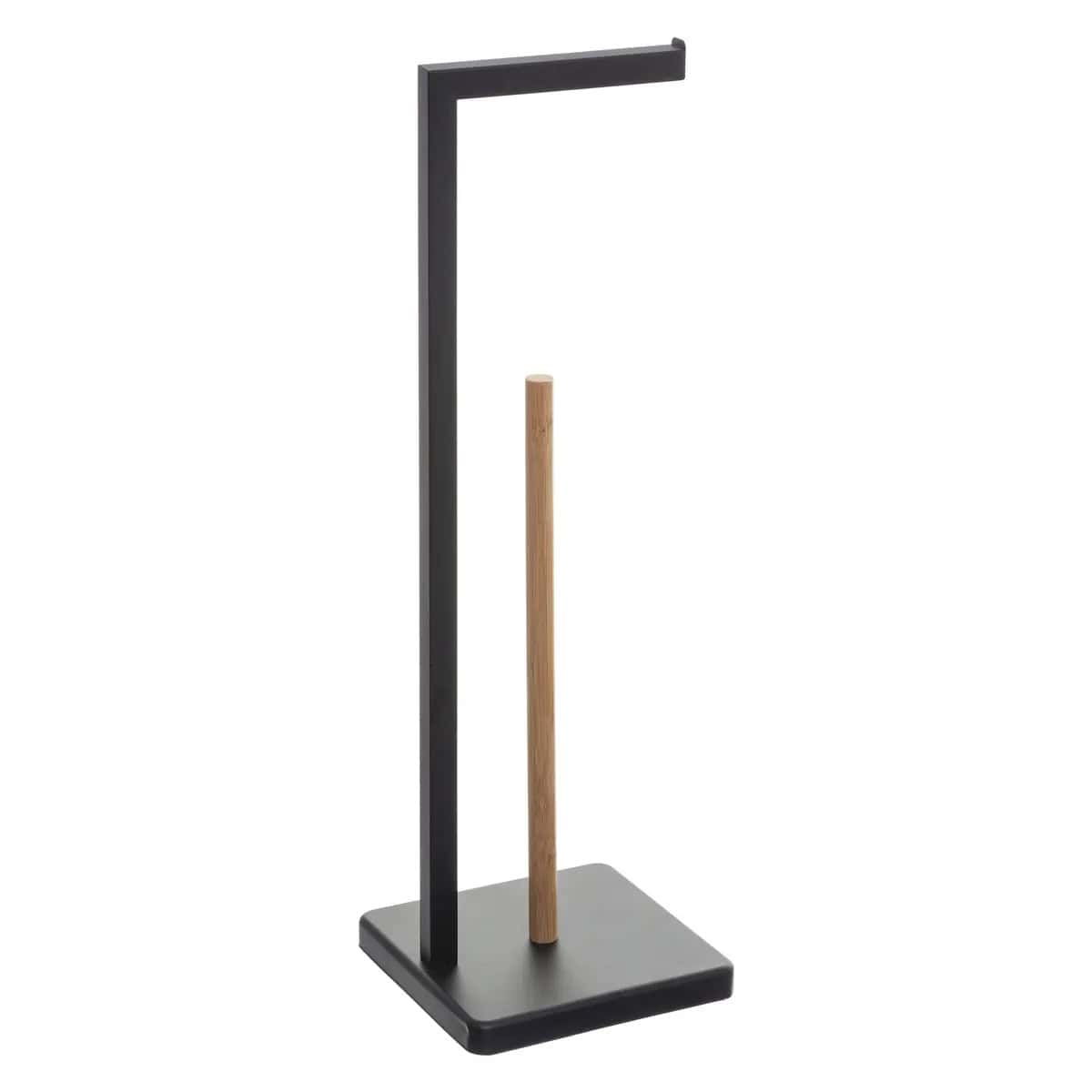 Untitled-46-2 Suport hartie igienica 5Five Natureo, metal si bambus, 20x20x65 cm, negru Mob360 - imagine 1