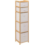 Dulap 5Five Tidy Box cu 5 rafturi, bambus, 35x33x144 cm, natur Mob360