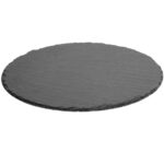 Platou servire Atmosphera ardezie, diametru 22 cm, negru Mob360