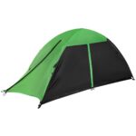 Cort camping 2 persoane, cu plasa anti-insecte, impermeabil 1000 mm, 260x120x100 cm, verde Mob360