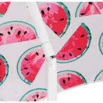 Umbrela de plaja 160 cm cu structura metalica, inclinare reglabila si husa transport, alb si rosu Mob360 - imagine 4