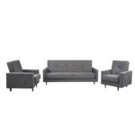 Canapea extensibilă, gri, VALDO - imagine 3